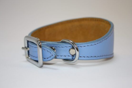 Blue Leather Whippet Greyhound Collar - Image 5