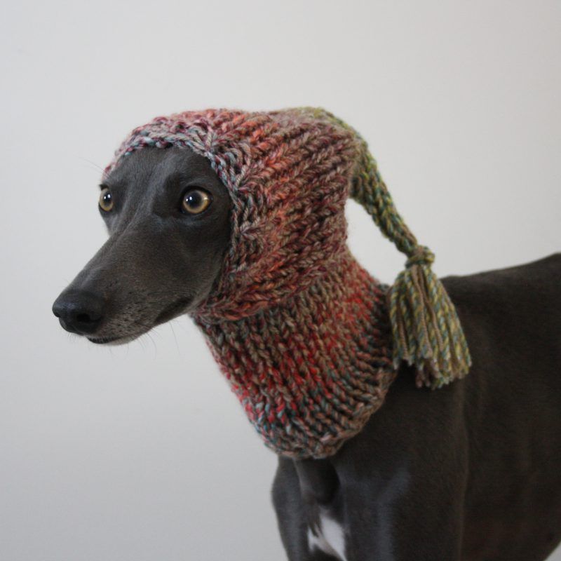 Whippet Pink Knit Tassel Hat Greyhound Italian Greyhound Sighthound