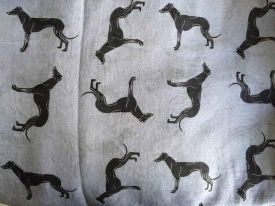 Dove Grey Whippet Greyhound Print Scarf - Image 3