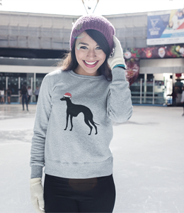 Grey Festive Christmas Sighthound Jumper