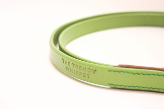 Green Whippet Greyhound Leather Lead - Image 2
