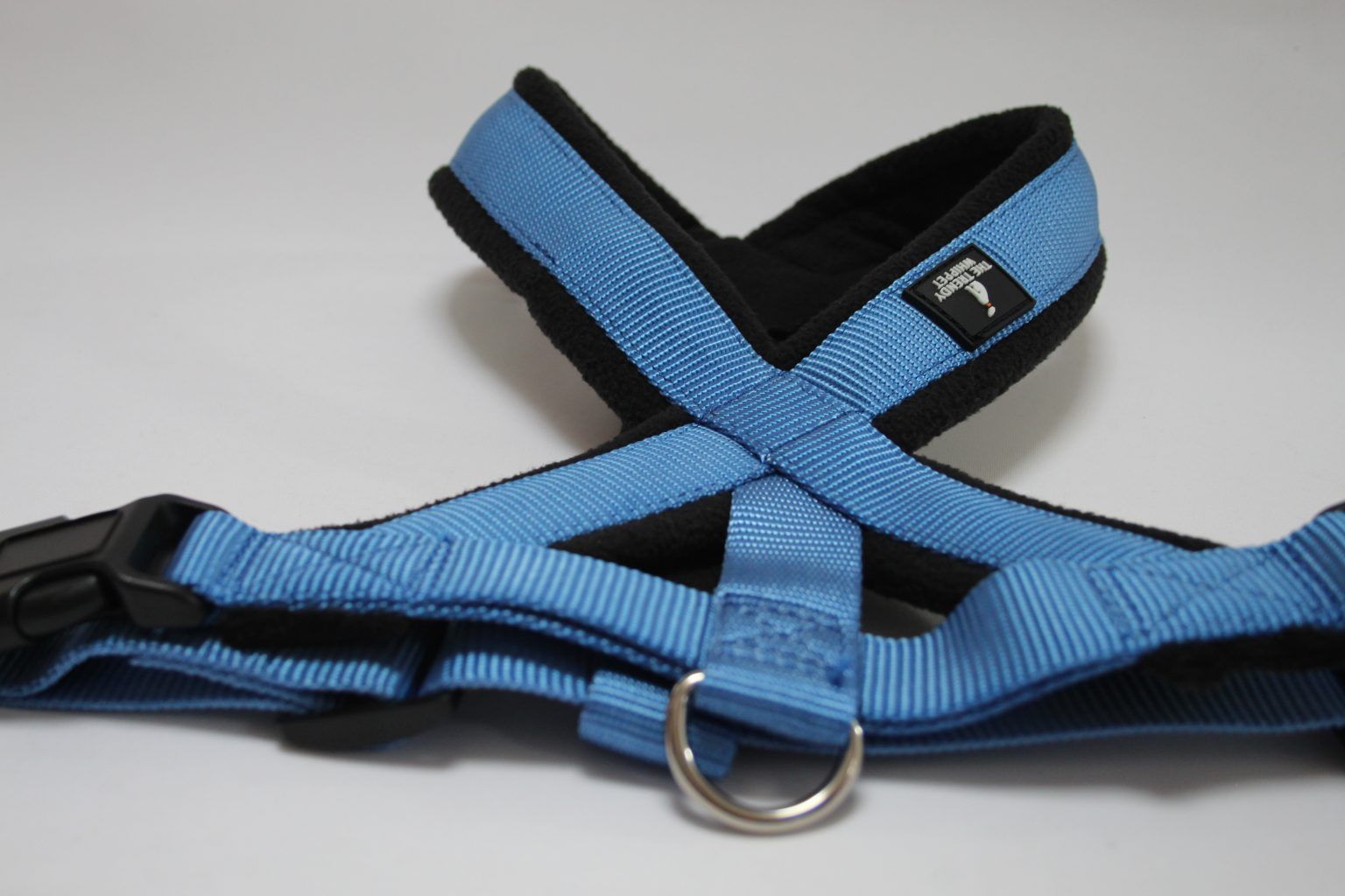 Blue Padded Fleece Whippet Greyhound Harness Italian Lurcher